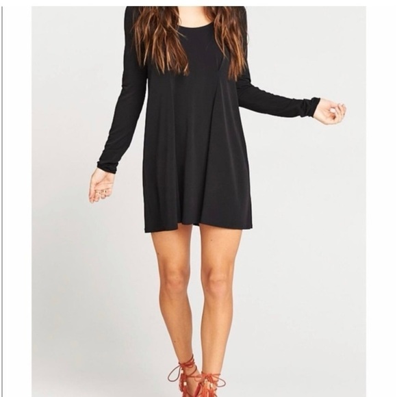 Show Me Your Mumu Sloane Mini Dress Long Sleeve Black Sz Large - Picture 1 of 8
